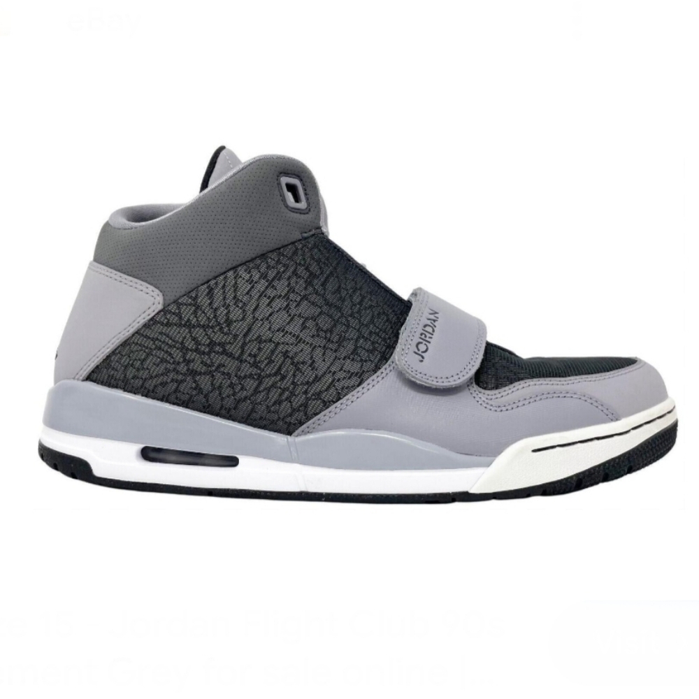 Nike Men's Air Jordan Flight Club 90s Cement Gray Basketball Shoes Sneakers, 10